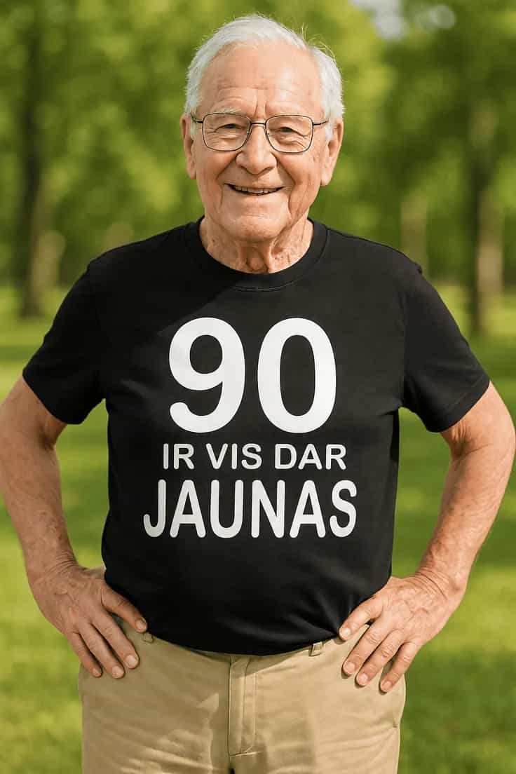 Juokingi marškinėliai 90 ir vis dar jaunas