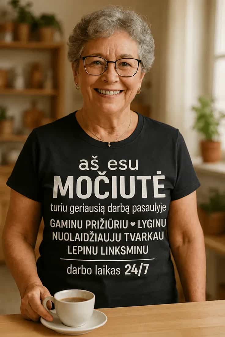Juokingi marškinėliai Aš esu močiutė