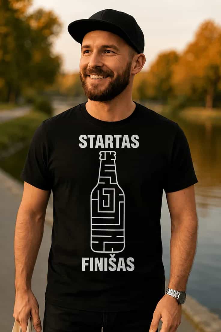 Juokingi marškinėliai Alaus labirintas STARTAS