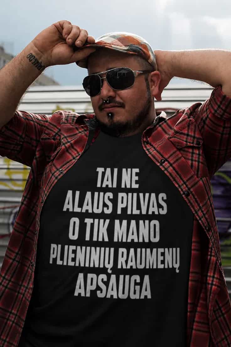 Juokingi marškinėliai Alaus pilvo apsauga – TAI NE