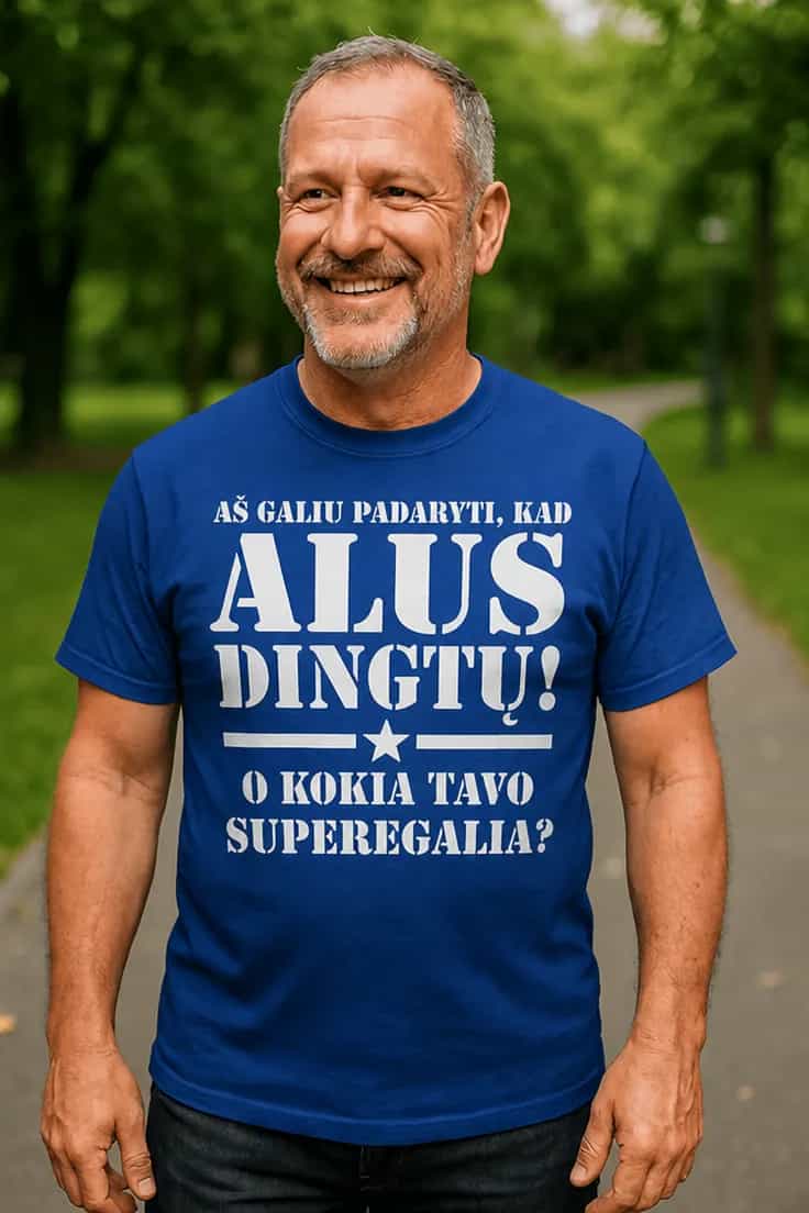 Juokingi marškinėliai Alus dingsta supergalia