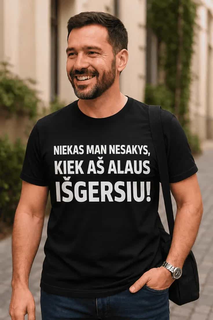 Juokingi marškinėliai apie alų – NIEKAS MAN NESAKYS,