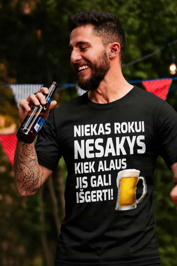 Juokingi marškinėliai apie alų su vardu