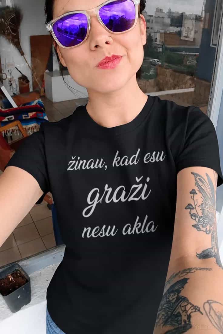 Juokingi marškinėliai Apie grožį ir aklumą