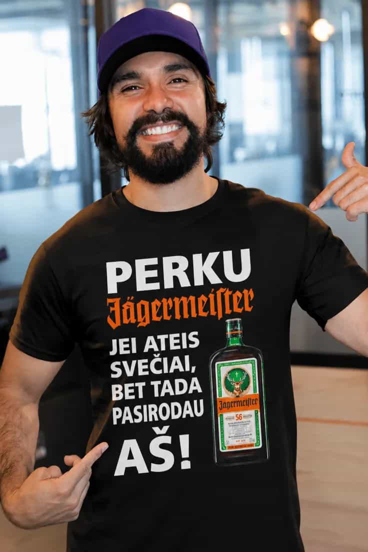 Juokingi marškinėliai apie Jägermeister – PERKU