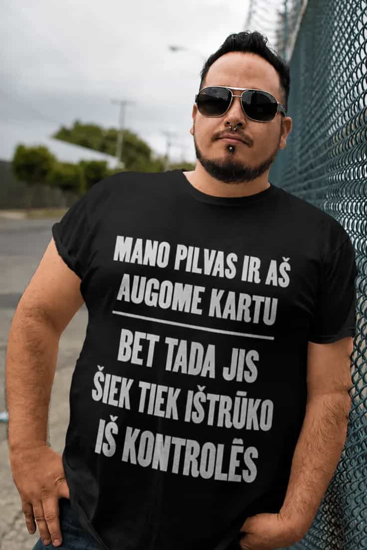Juokingi marškinėliai apie pilvą – MANO PILVAS IR AŠ