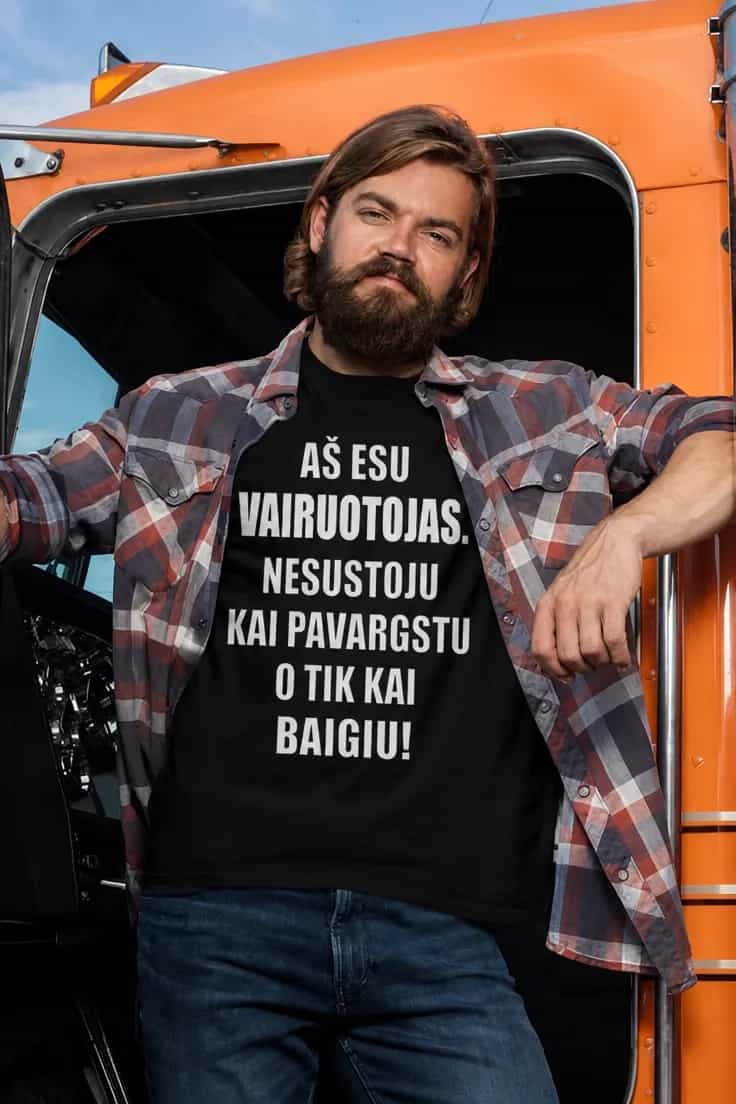 Juokingi marškinėliai apie vairuotoją – AŠ ESU