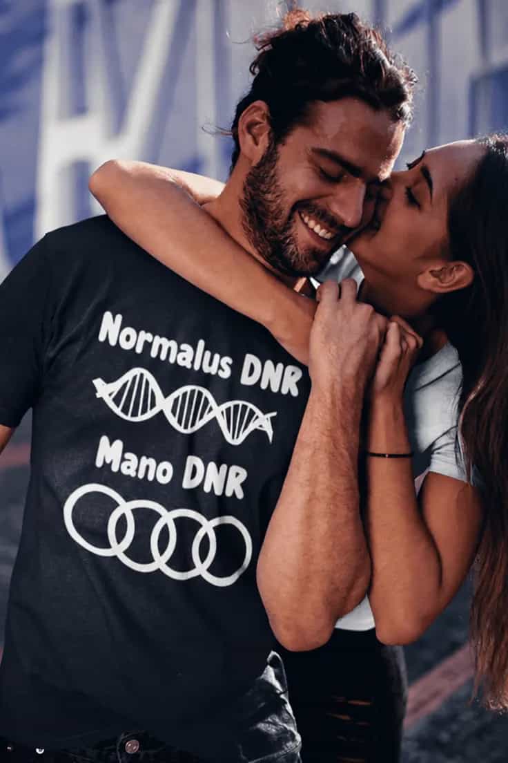 Juokingi marškinėliai Audi DNR – Normalus DNR