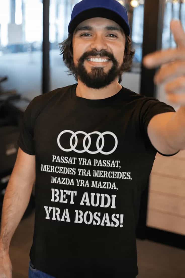 Marškinėliai Automobilis yra bosas – ženklas pasirinktinai