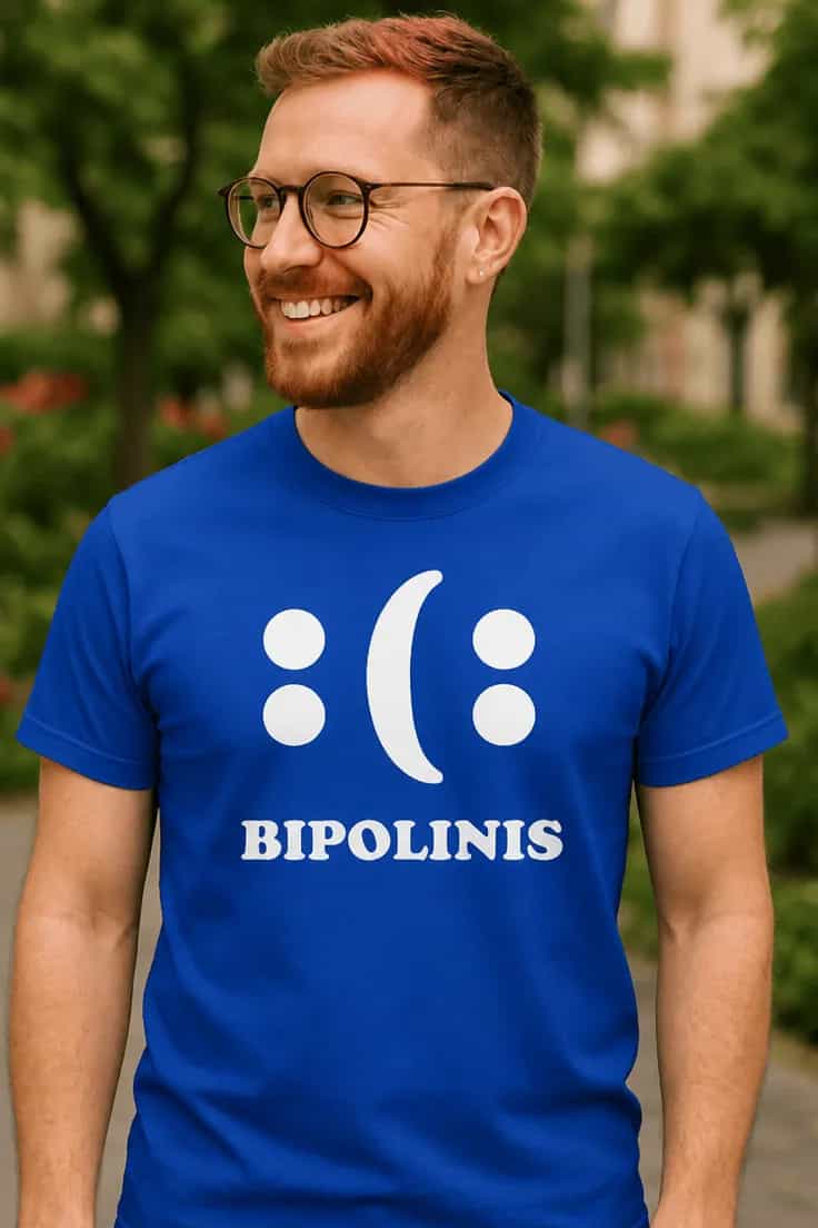 Juokingi marškinėliai Bipolinis – BIPOLINIS
