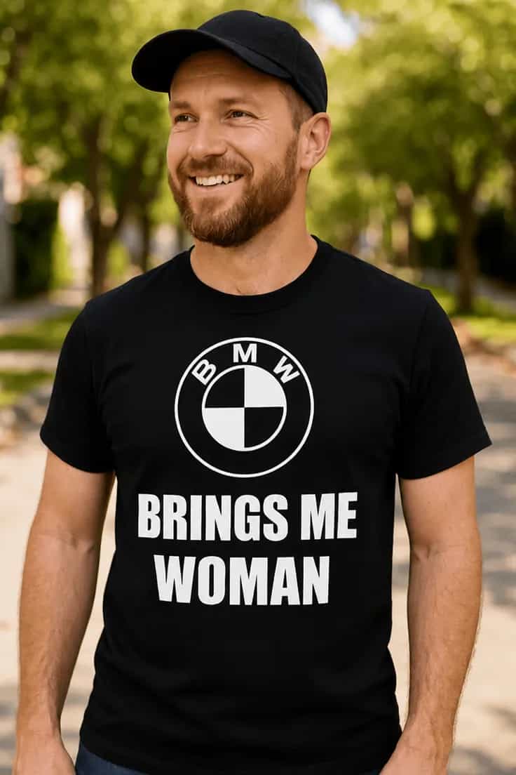 Juokingi marškinėliai BMW atveda moteris