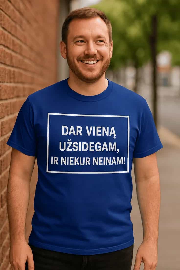 Juokingi marškinėliai dar vieną užsidegam