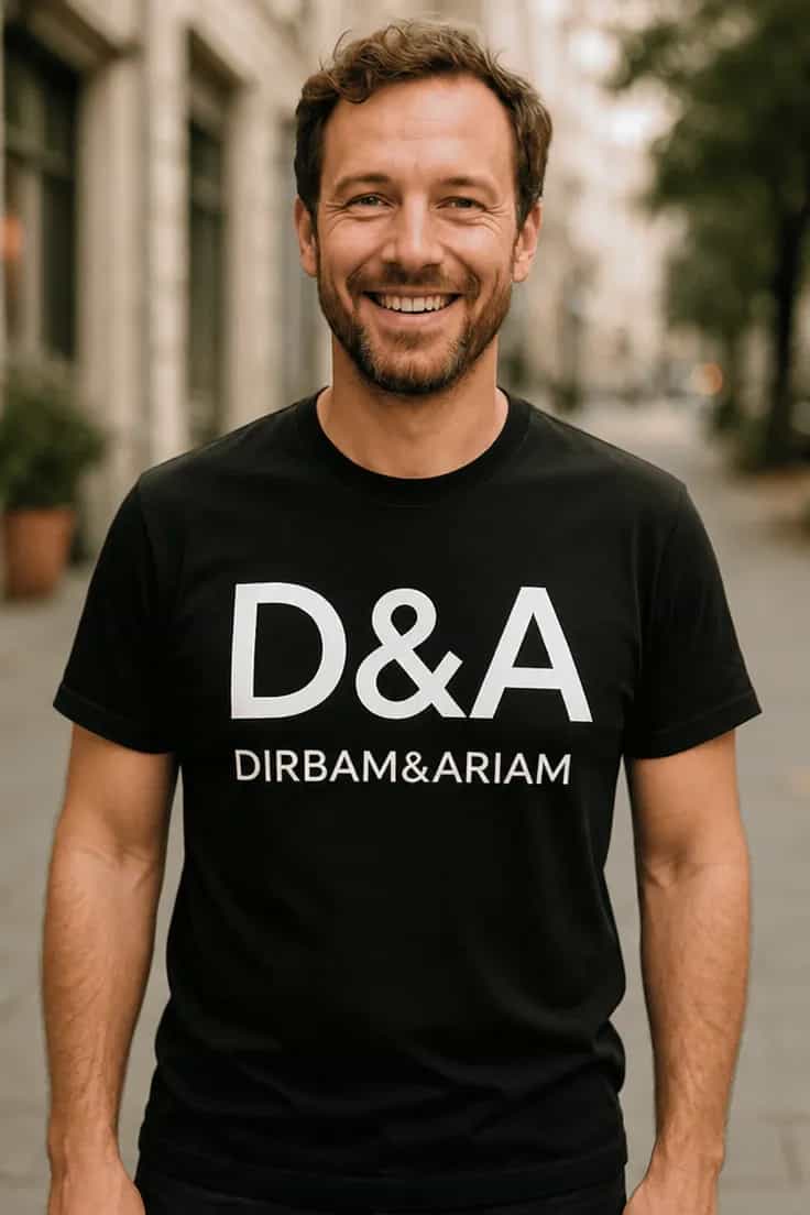 Juokingi marškinėliai Dirbam ir ariam – D&A