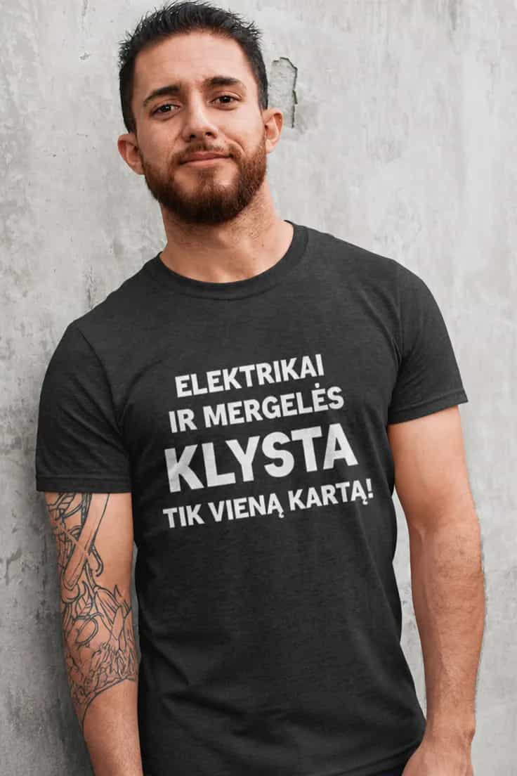 Juokingi marškinėliai Elektrikai ir mergelės