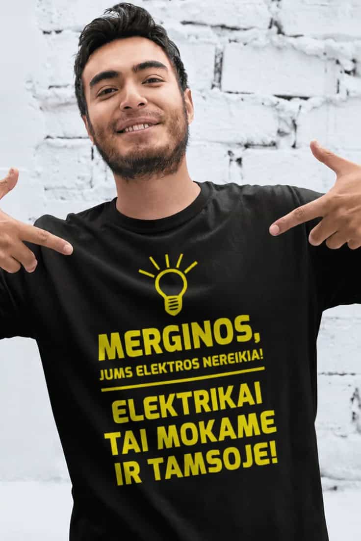 Juokingi marškinėliai Elektrikams tamsoje