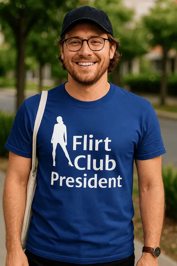 Juokingi marškinėliai Flirto klubo prezidentas