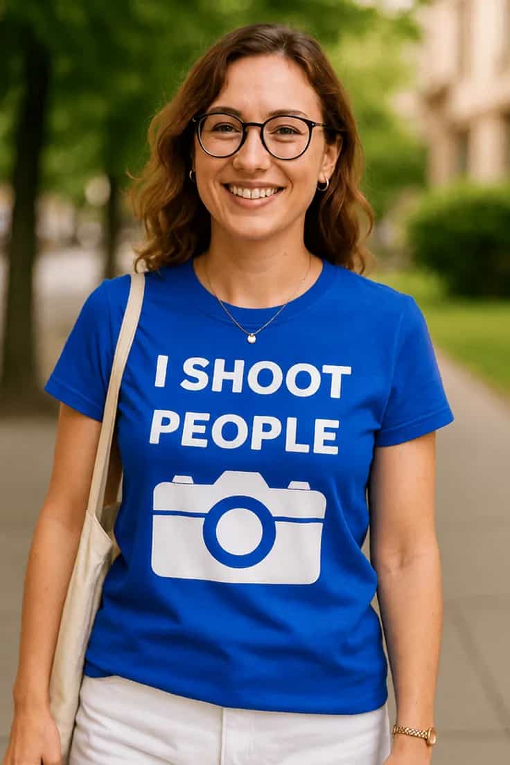 Juokingi marškinėliai Fotografams – I SHOOT PEOPLE