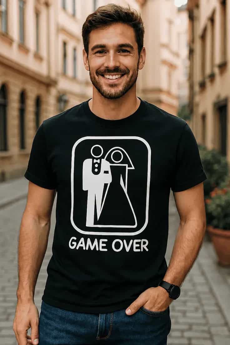 Juokingi marškinėliai Game over