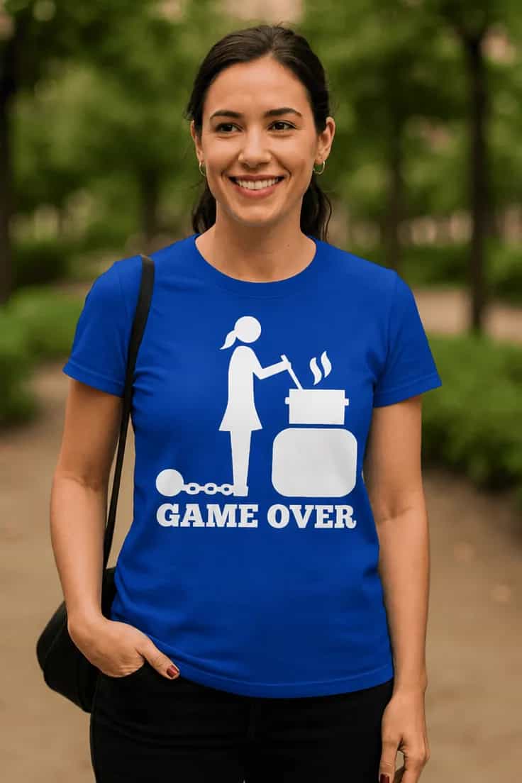 Juokingi marškinėliai Game over virtuvėje – GAME OVER