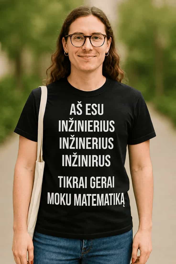 Juokingi marškinėliai Geras matematikoje – AŠ ESU