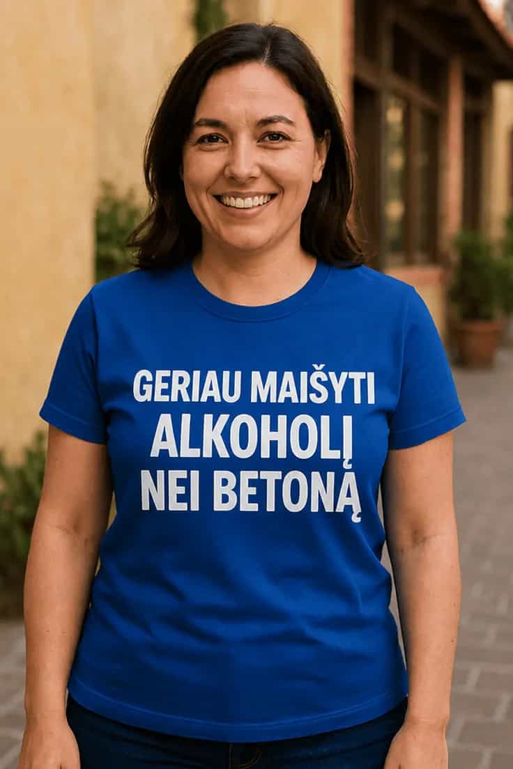 Juokingi marškinėliai Geriau alkoholis nei betonas