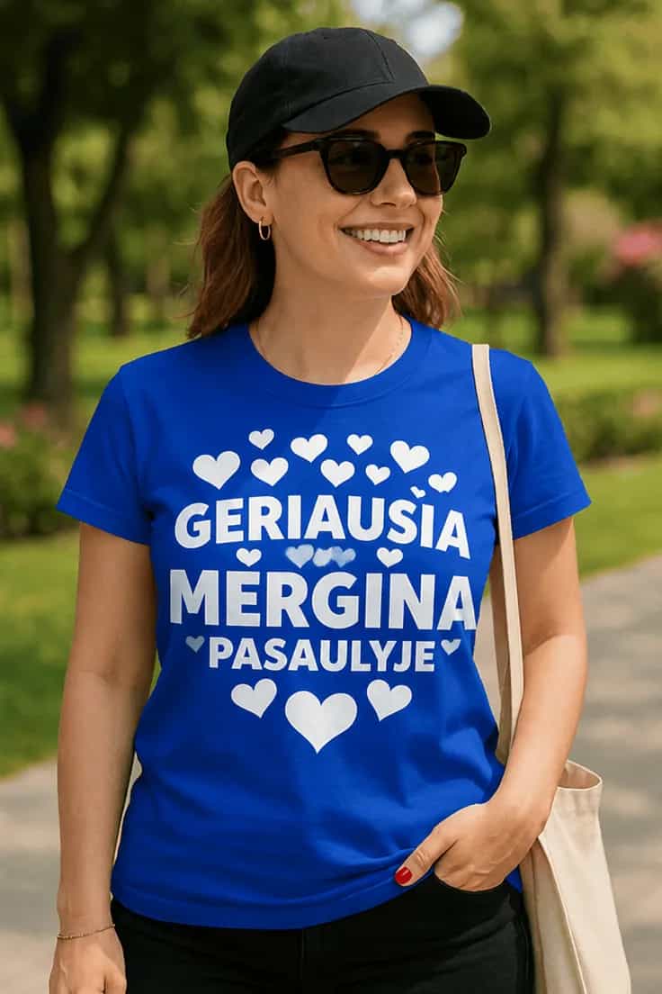 Juokingi marškinėliai Geriausia mergina pasaulyje