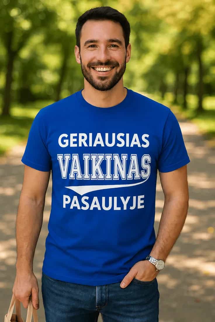 Juokingi marškinėliai Geriausias vaikinas pasaulyje