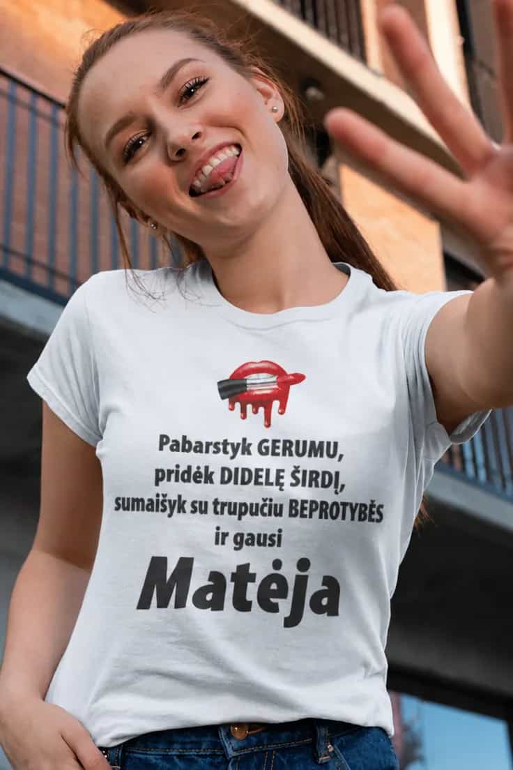 Juokingi marškinėliai Gerumo receptas su vardu