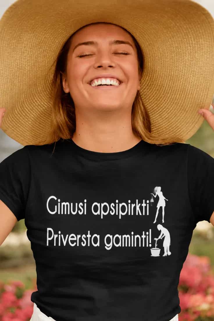 Juokingi marškinėliai Gimusi apsipirkti