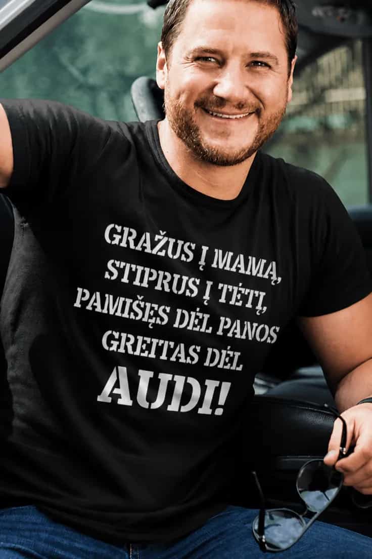 Marškinėliai Greitas dėl pasirinkto automobilio ženklo