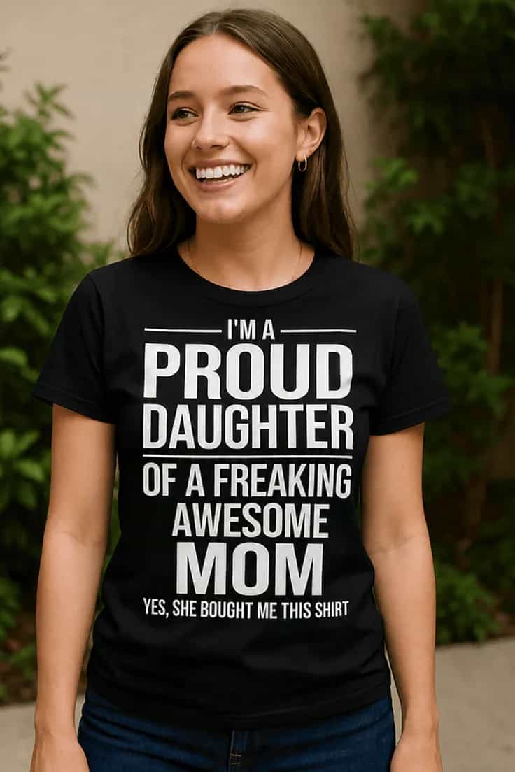 Juokingi marškinėliai Išdidi dukra – I'M A PROUD