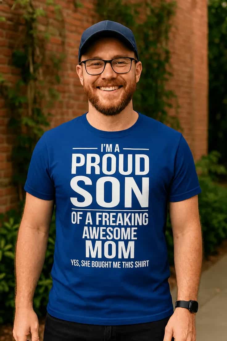 Juokingi marškinėliai Išdidus sūnus – I'M A PROUD SON