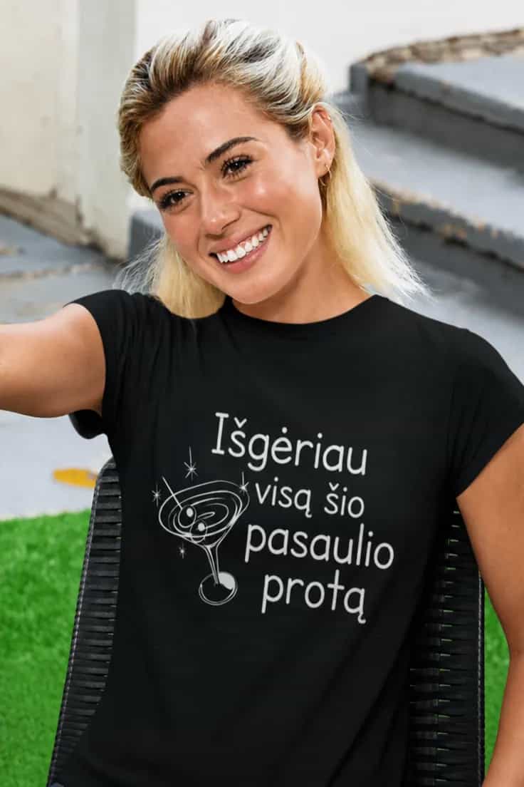Juokingi marškinėliai Išgėriau visą šio pasaulio