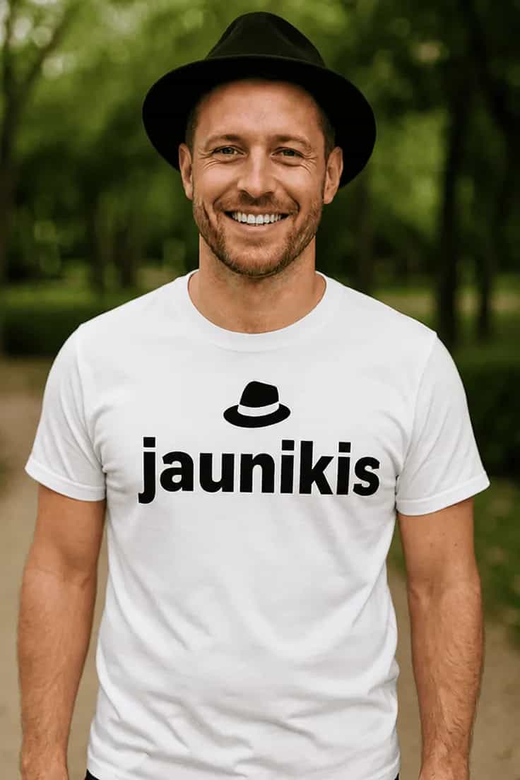 Juokingi marškinėliai Jaunikis su skrybėle
