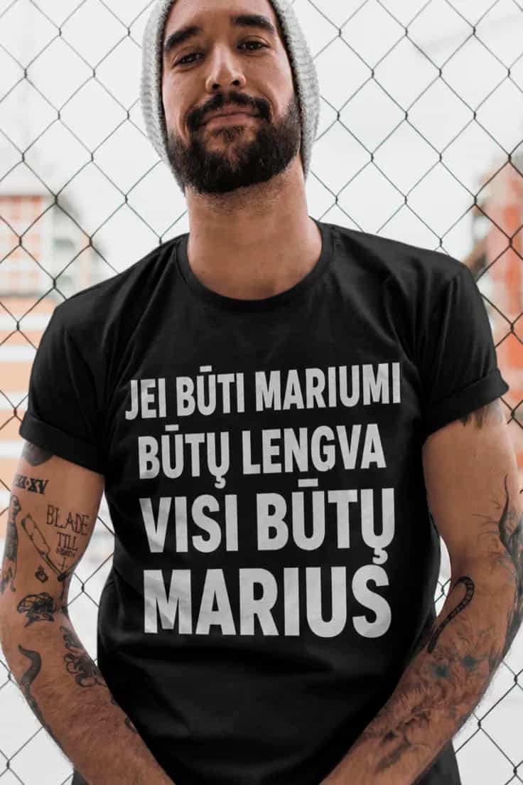 Juokingi marškinėliai Jei būtų lengva su vardu