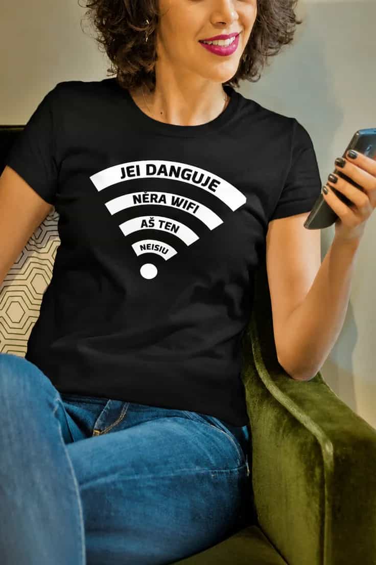 Juokingi marškinėliai jei danguje nėra wifi