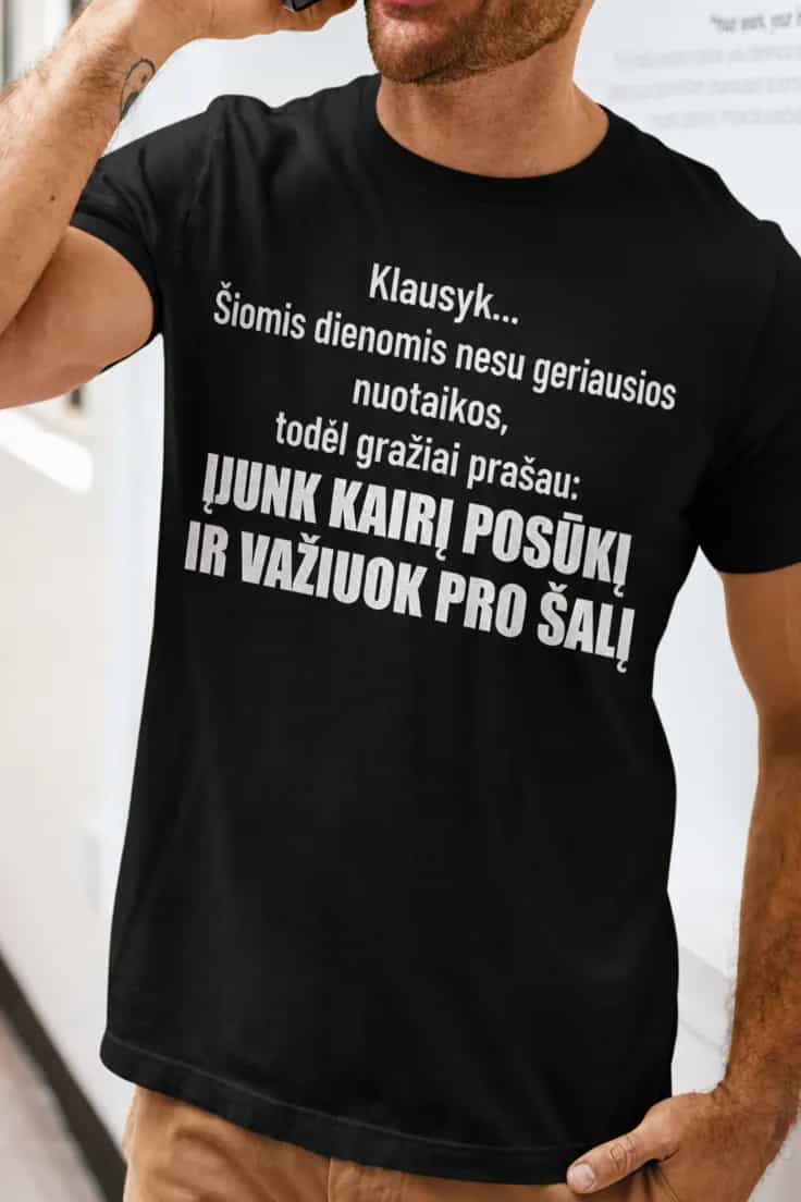 Juokingi marškinėliai Kairio posūkio signalas