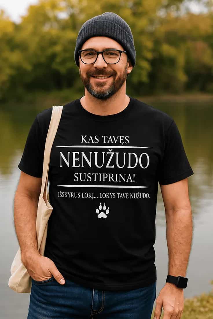 Juokingi marškinėliai Kas nenužudo sustiprina