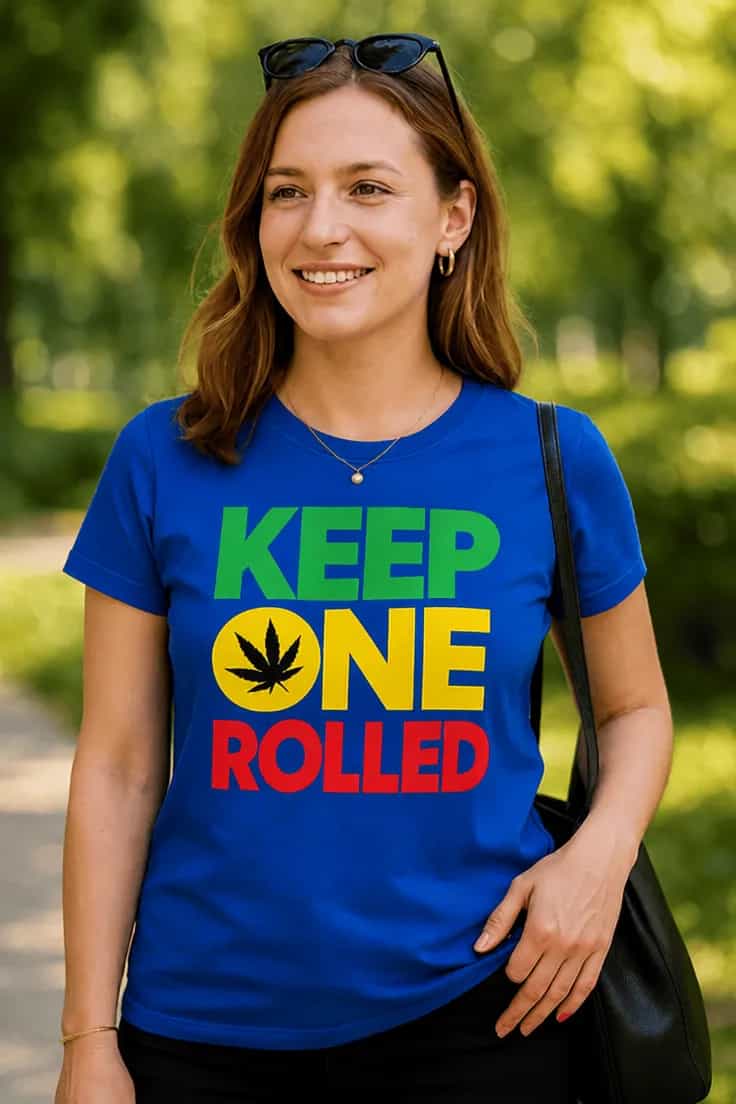 Juokingi marškinėliai KEEP ONE ROLLED