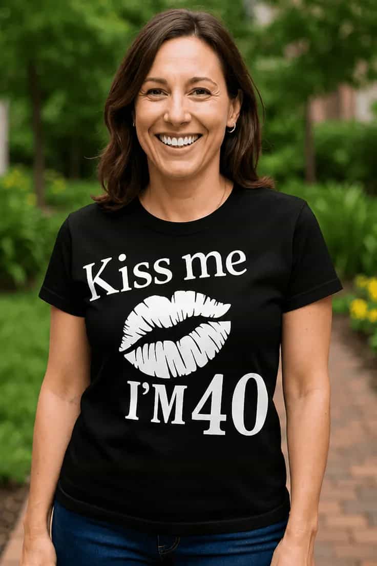 Marškinėliai Kiss me su pasirinktais metais
