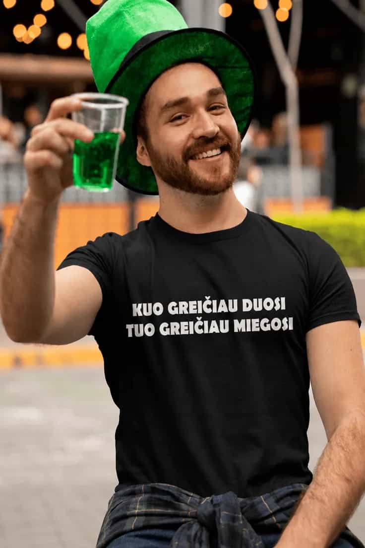 Juokingi marškinėliai Kuo greičiau duosi