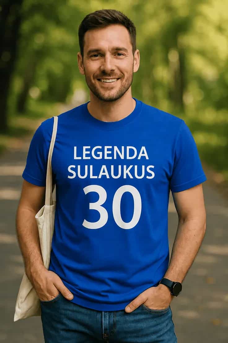 Juokingi marškinėliai Legenda sulaukus 30