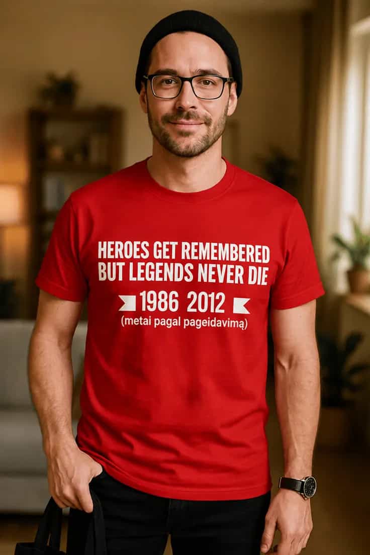 Marškinėliai Legendos niekada nemiršta – su metais