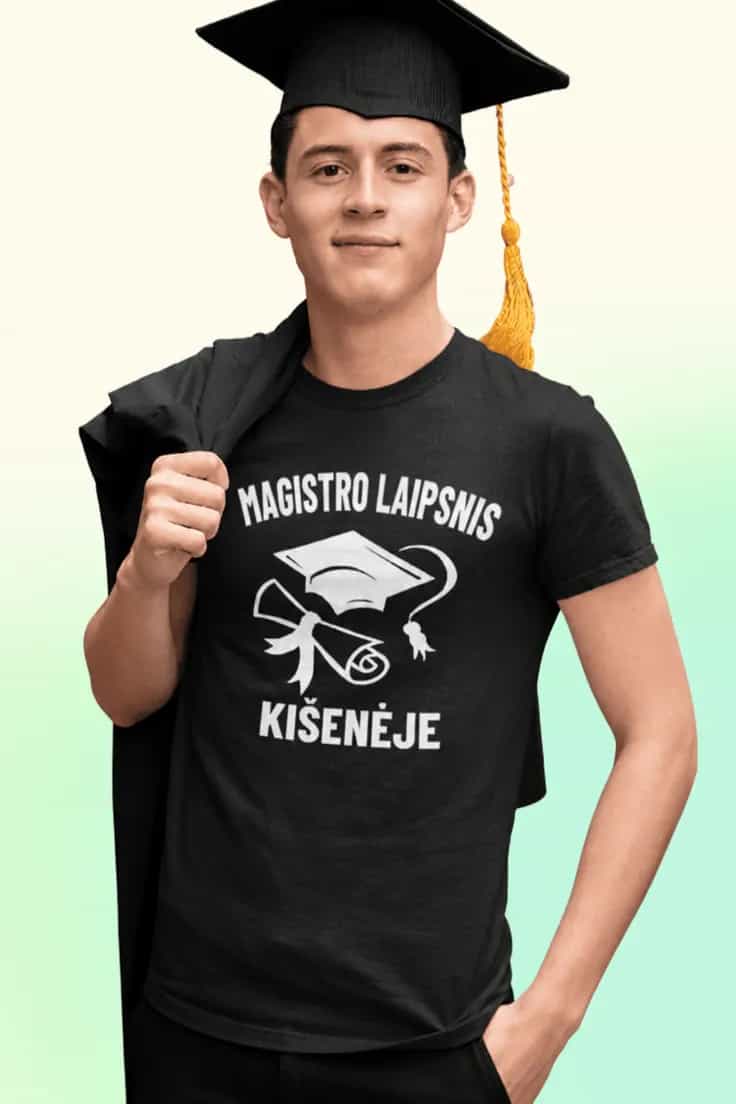 Juokingi marškinėliai Magistro laipsnis kišenėje