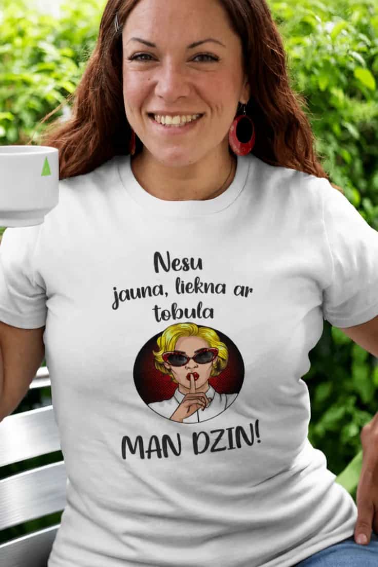 Juokingi marškinėliai Man dzin – MAN DZIN!