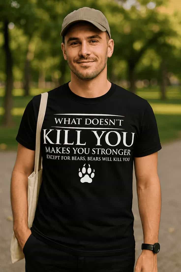 Juokingi marškinėliai Meškos tave užmuš