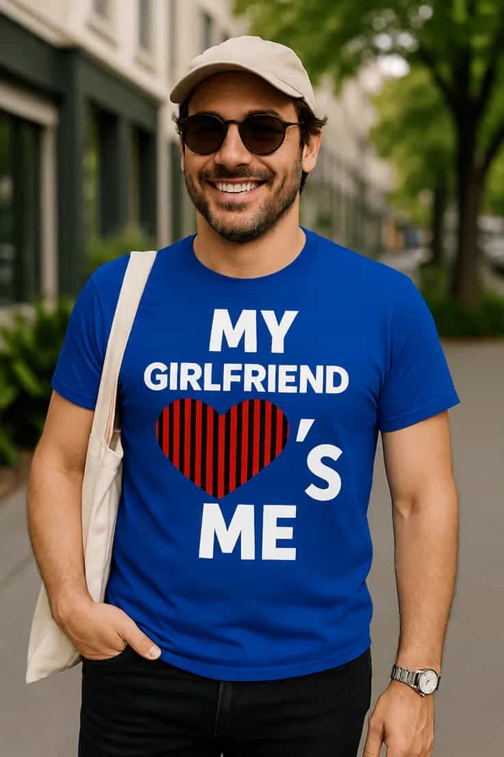 Juokingi marškinėliai Merginos meilė – MY GIRLFRIEND ME S