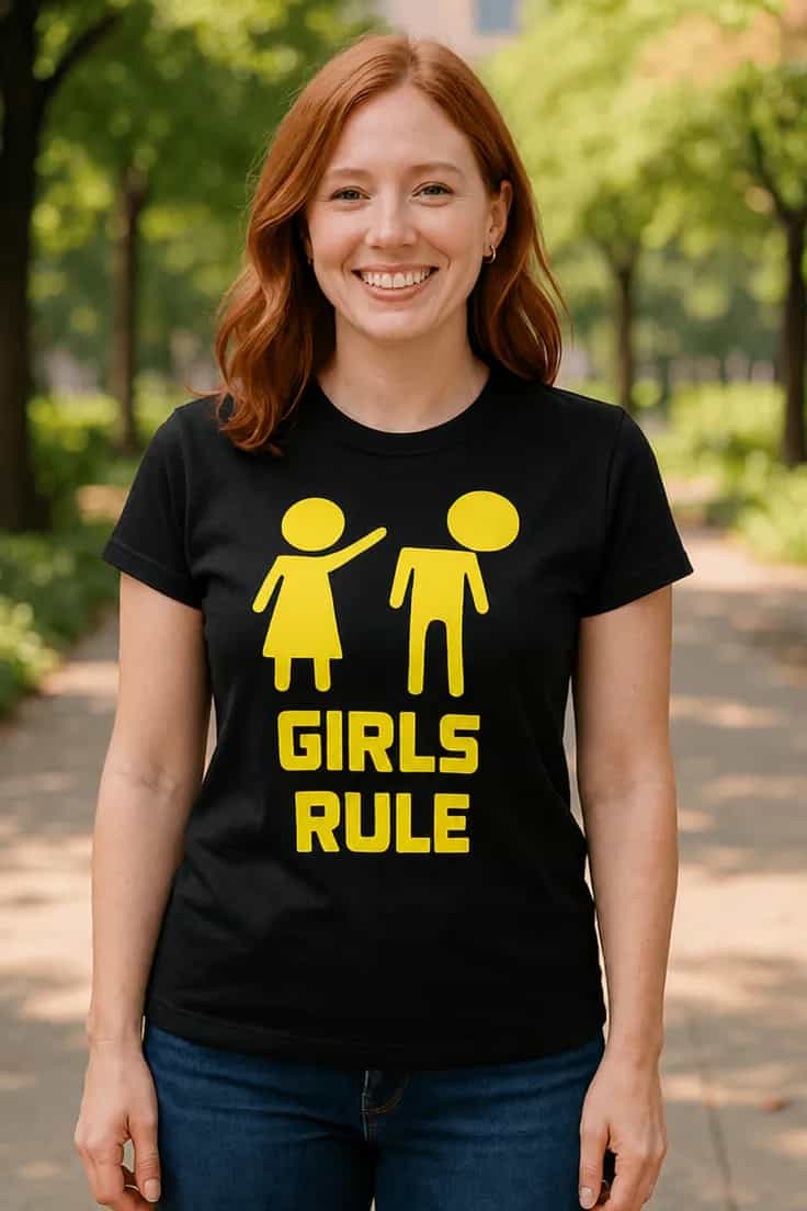 Juokingi marškinėliai Merginos valdo – GIRLS RULE