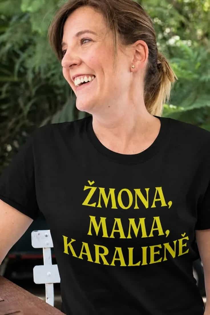Juokingi marškinėliai Žmona mama karalienė