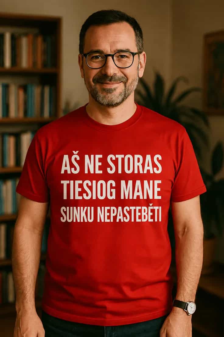 Juokingi marškinėliai Ne storas sunku nepastebėti